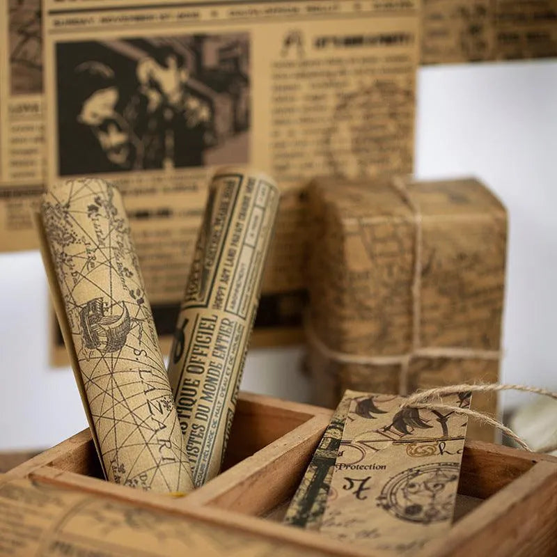 10 Pcs Vintage Series Kraft Paper for Journaling & Scrapbooking - PaperWrld