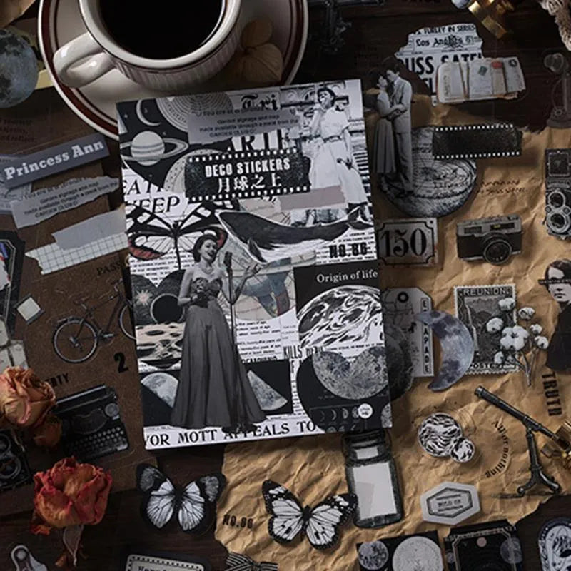 Vintage PET Stickers Book for Journaling & Scrapbooking - PaperWrld