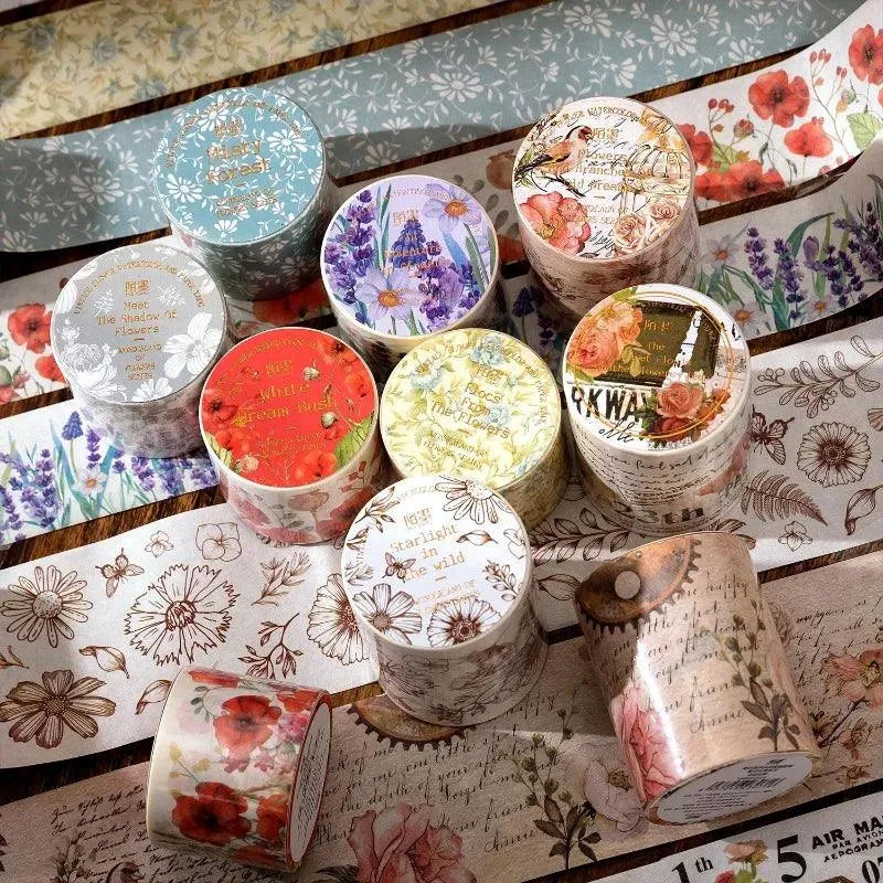Handwritten Letter and Flower Adhesive Washi Tape for Journaling & Scrapbooking - PaperWrld