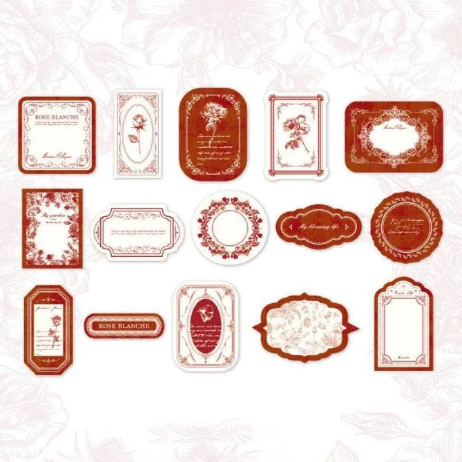 Vintage Floral Sticker Labels 45pcs Journal Decoration for Journaling & Scrapbooking - PaperWrld