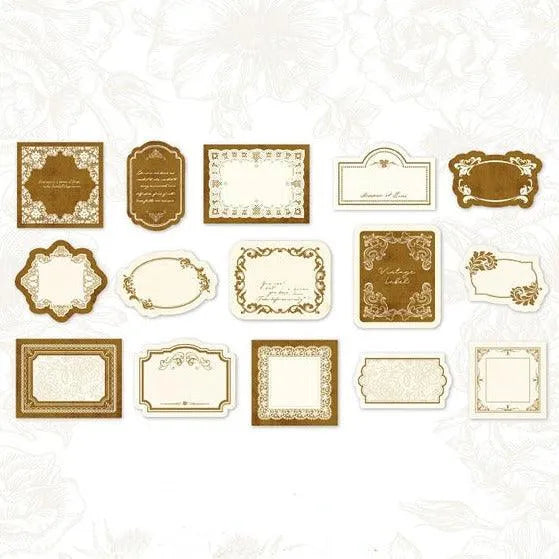 Vintage Floral Sticker Labels 45pcs Journal Decoration for Journaling & Scrapbooking - PaperWrld