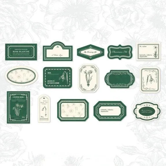 Vintage Floral Sticker Labels 45pcs Journal Decoration for Journaling & Scrapbooking - PaperWrld