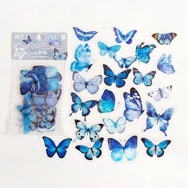 40 Pcs PET Butterfly Stickers for Journaling & Scrapbooking - PaperWrld