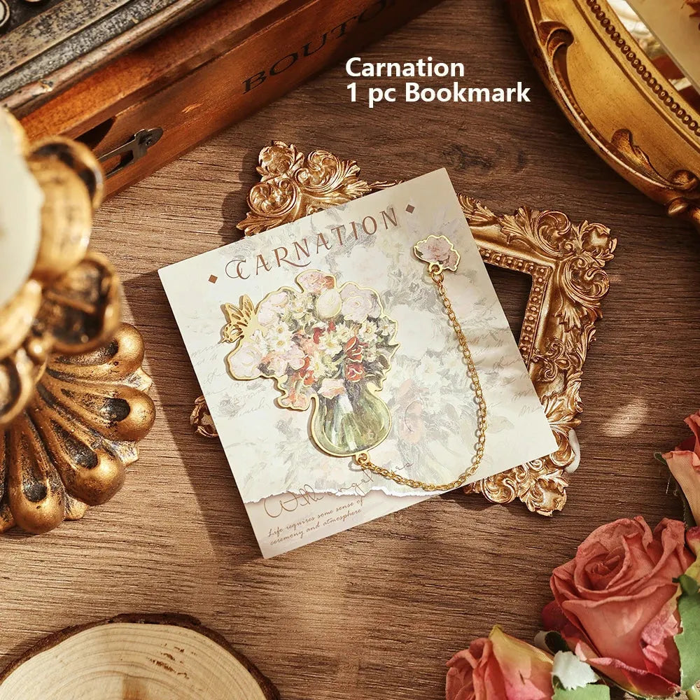 Vintage Floral Metal Bookmark