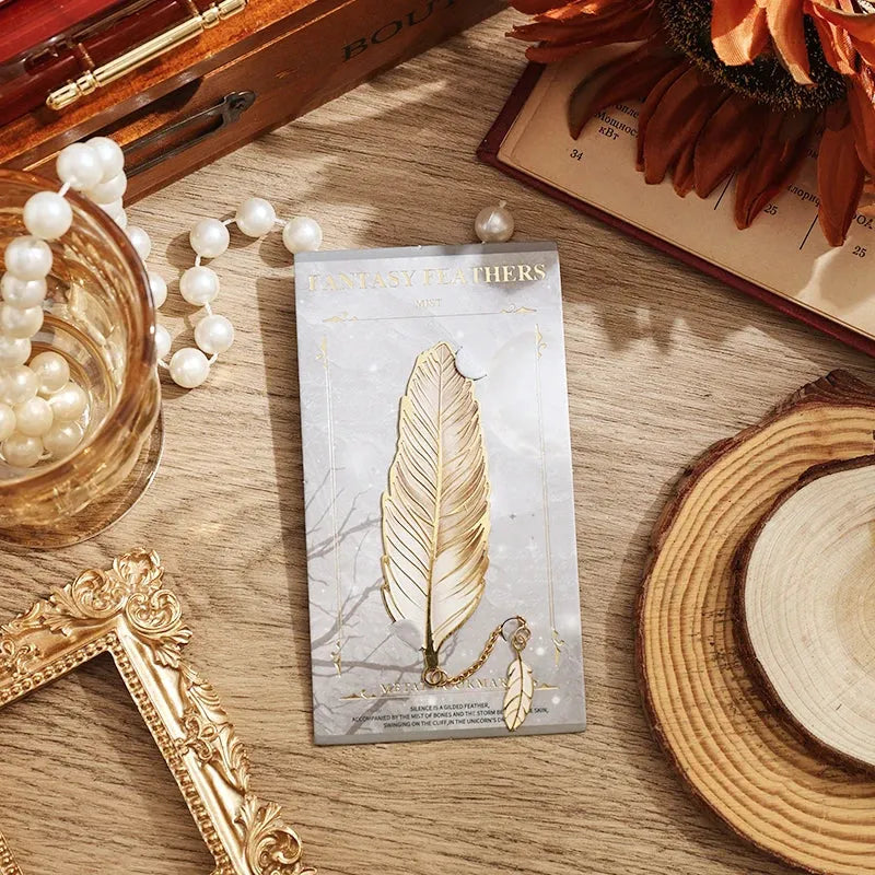 Fantasy Feather Metal Bookmark
