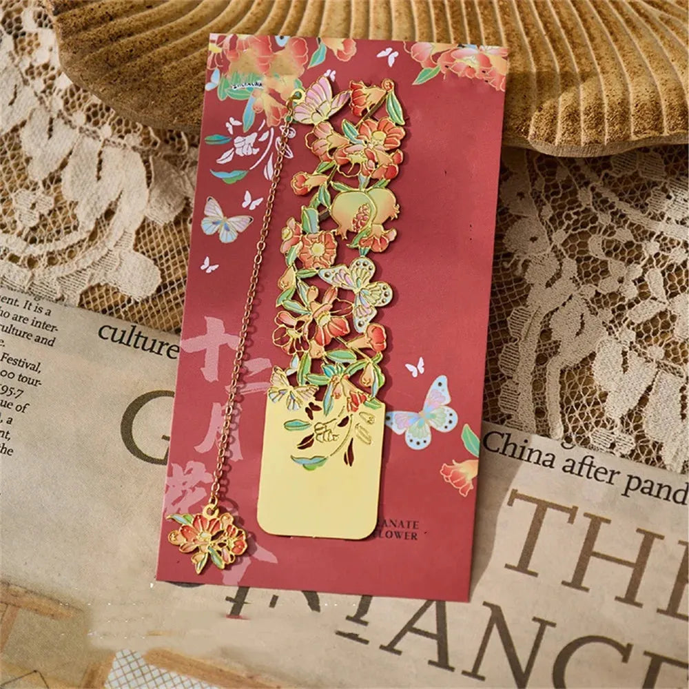 Golden Bloom Metal Bookmark