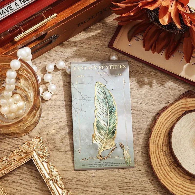 Fantasy Feather Metal Bookmark