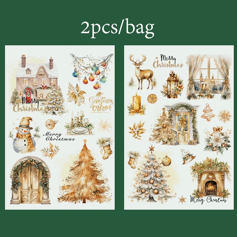Vintage Christmas Transfer Sticker Set