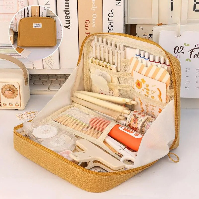 Creative Rigid Organizer Pencil Case with 8 Mesh Pockets for Journaling & Scrapbooking - PaperWrld