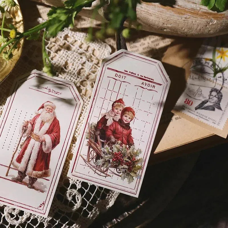 Vintage Weihnachtsengel & Weihnachtsmann Rub-On Transfer Sticker