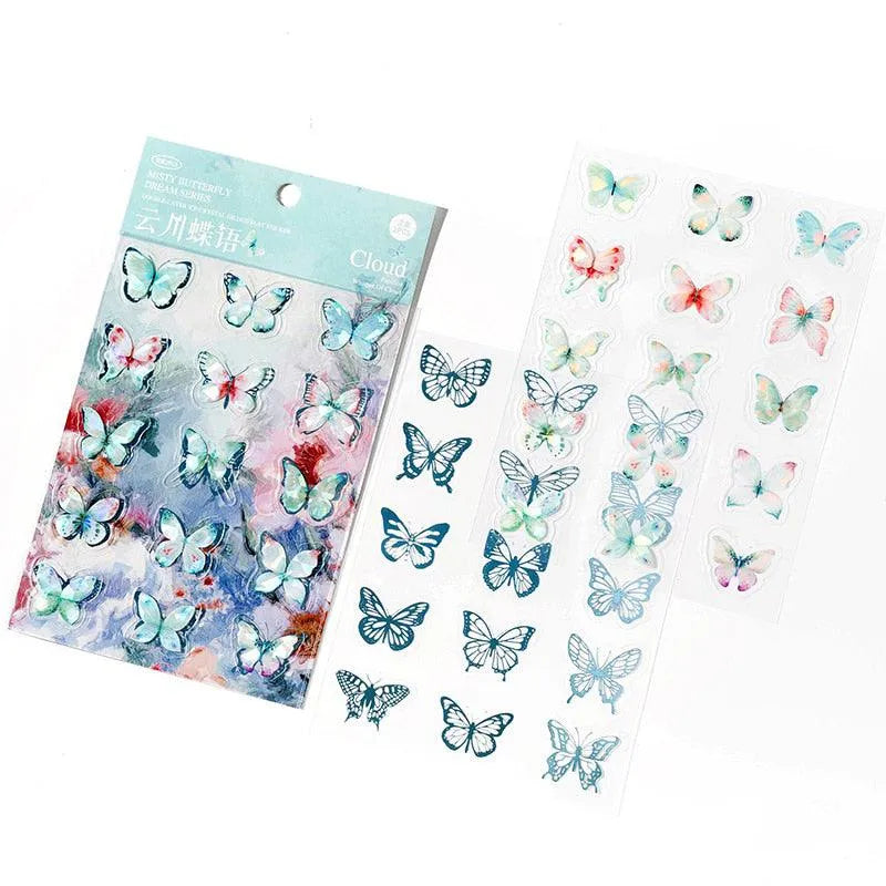 Double-Layer PET Decorative Butterfly Stickers for Journaling & Scrapbooking - PaperWrld