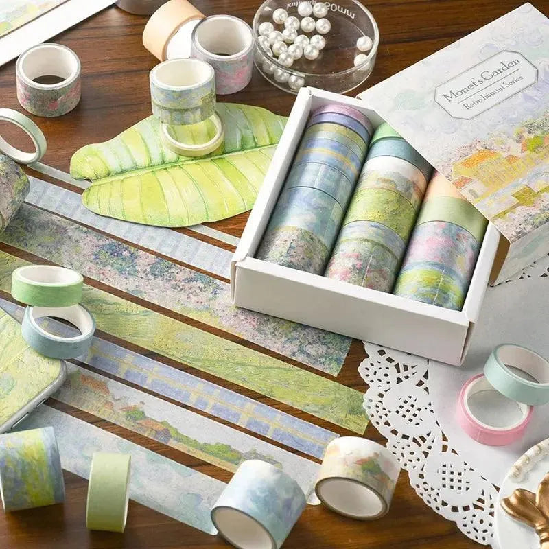 Time Thoughts Washi Tape Set - 20 Rolls Decorative Masking Tape for Journaling & Scrapbooking - PaperWrld