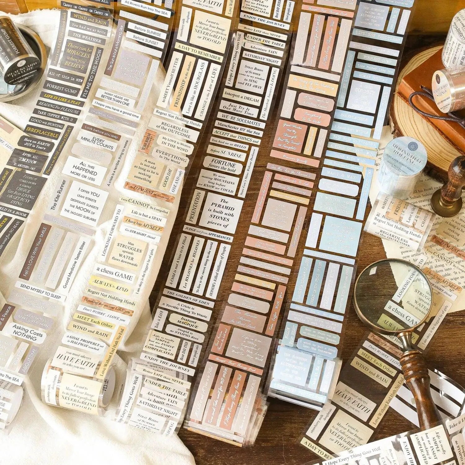 Vintage Quotes Washi Tape Rolls for Journaling & Scrapbooking - PaperWrld