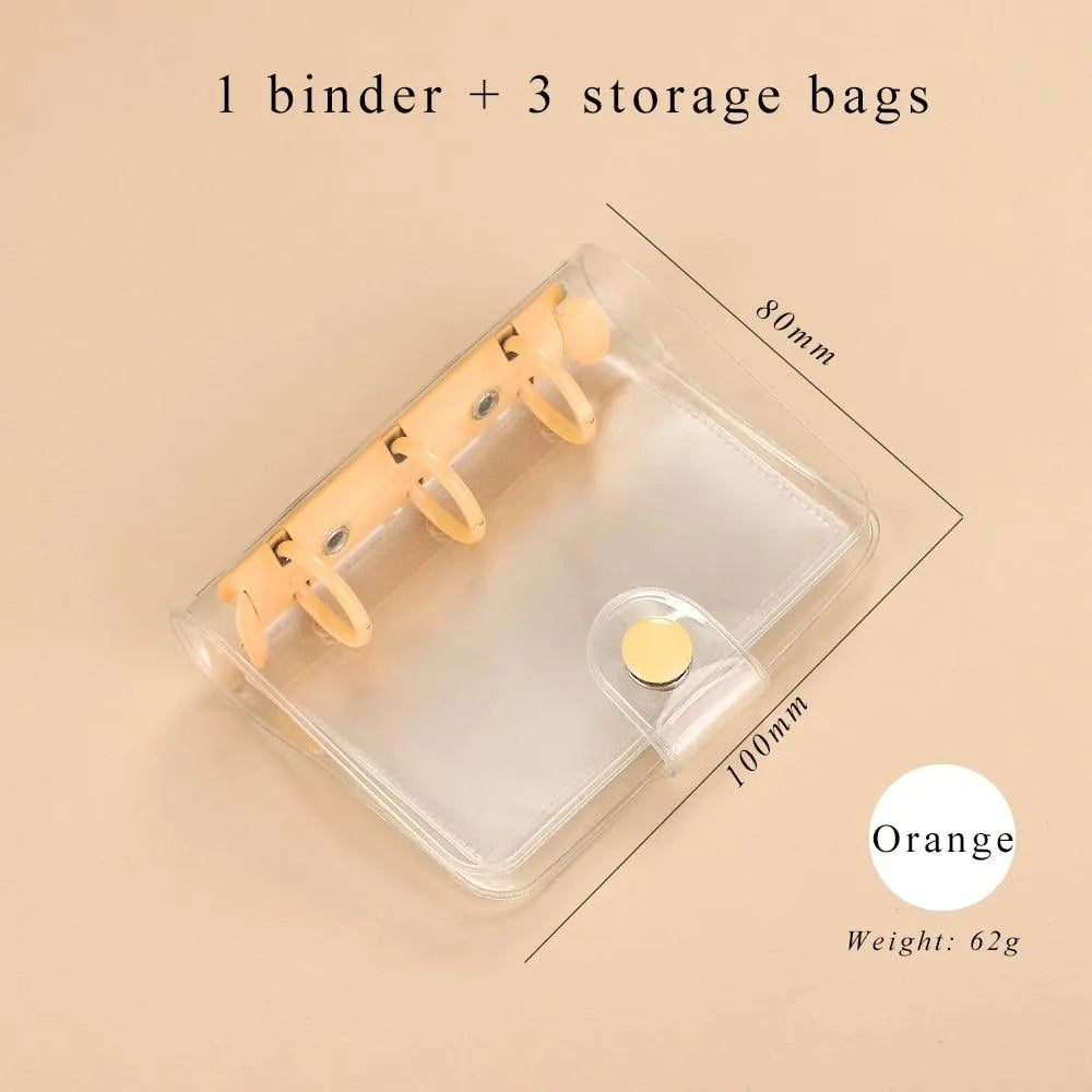 Mini Transparent Ring Binders with Storage Bag and Inserts for Journaling & Scrapbooking - PaperWrld