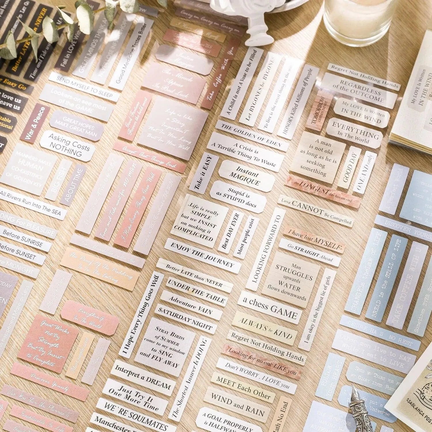 Vintage Quotes Washi Tape Rolls for Journaling & Scrapbooking - PaperWrld