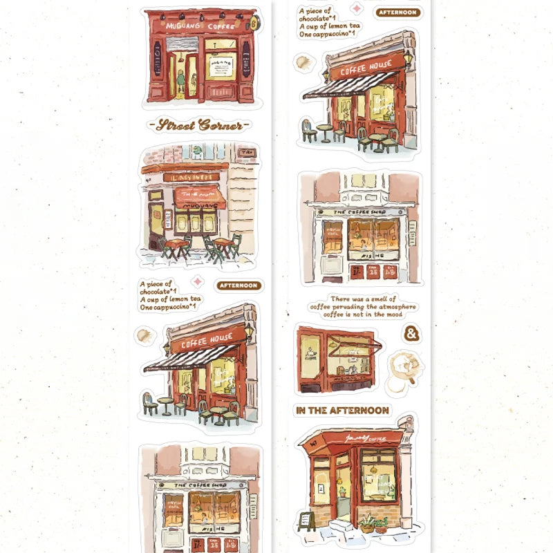 Afternoon Café Die-Cut Roll Stickers