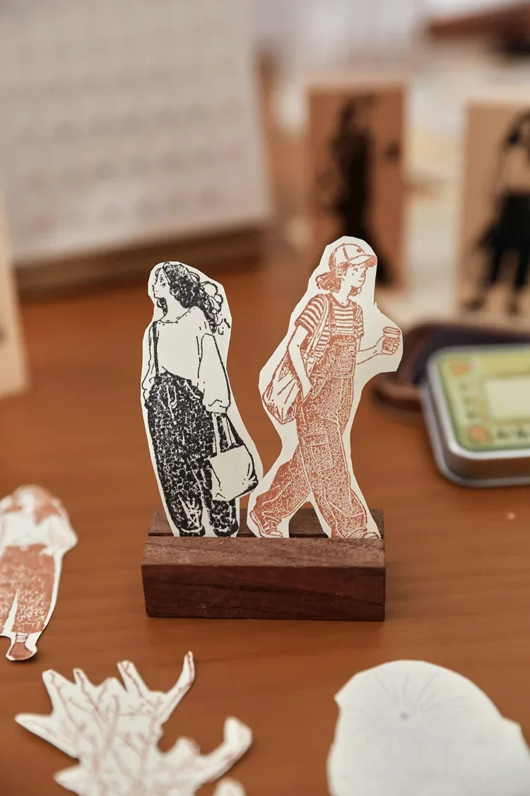 Leisure Time | Aesthetic Wooden Rubber Stamp Collection (8 Styles)