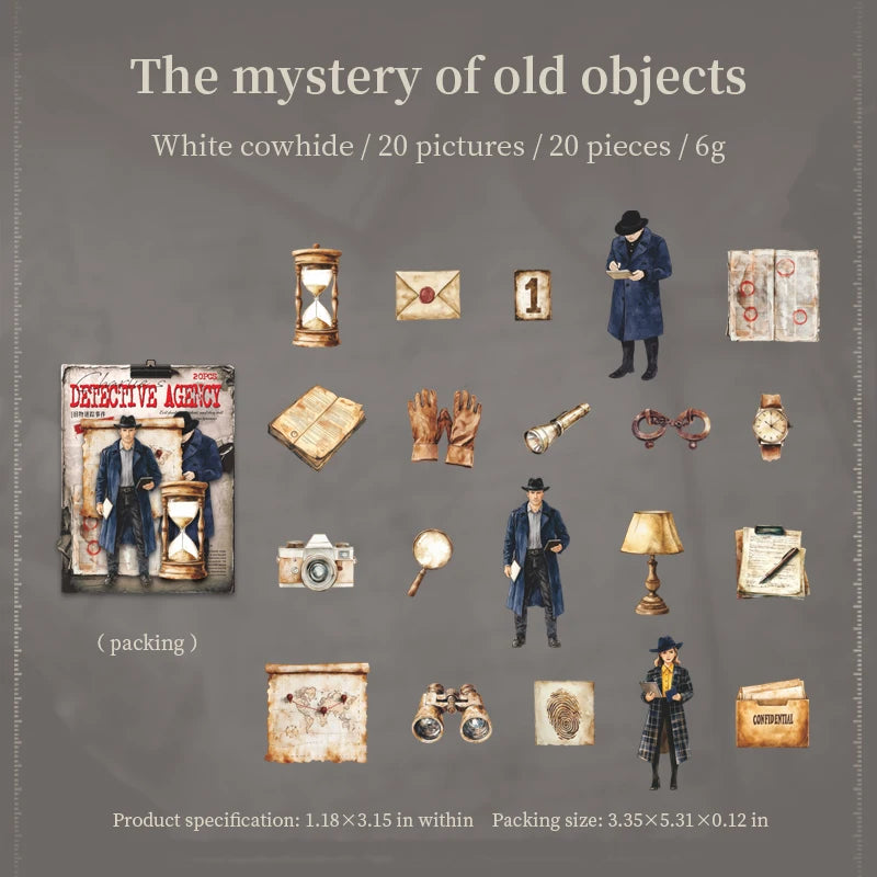 Vintage Mystery Detective Stickers