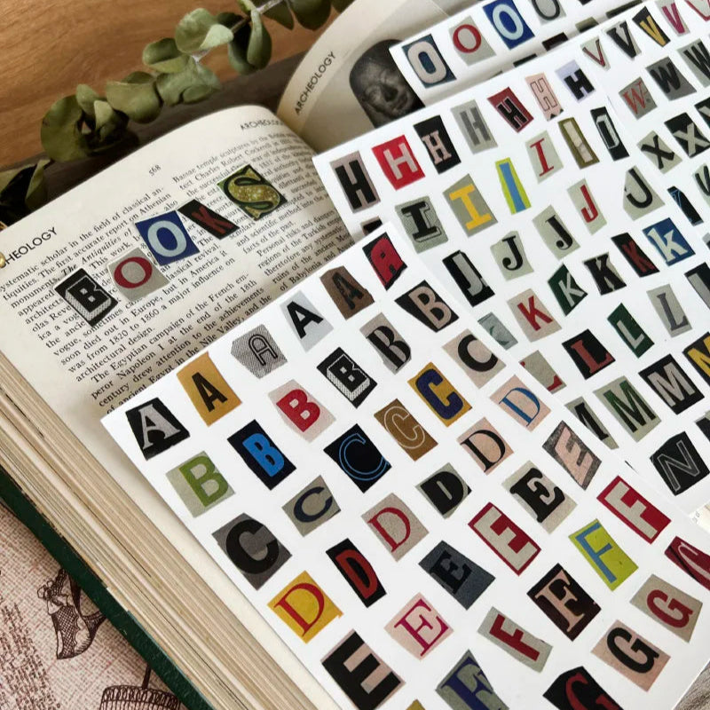 Alphabet & Numbers Collage Sticker Pack