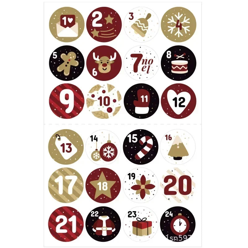 Advent Calendar Number Sticker Set