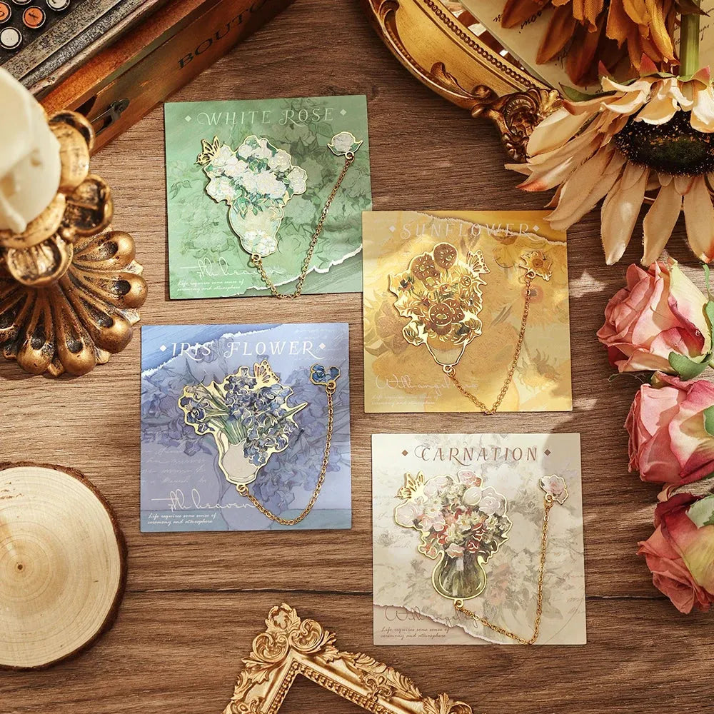 Vintage Floral Metal Bookmark