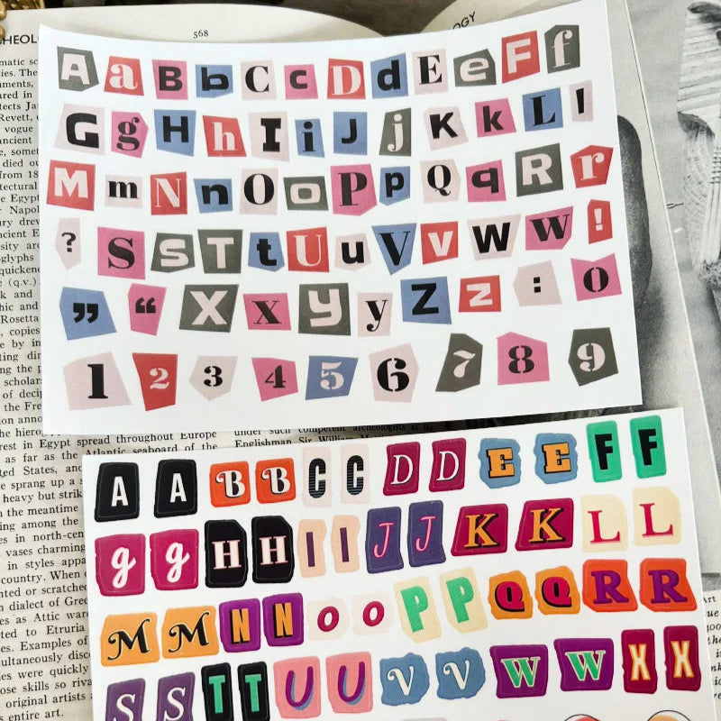 Alphabet & Numbers Collage Sticker Pack