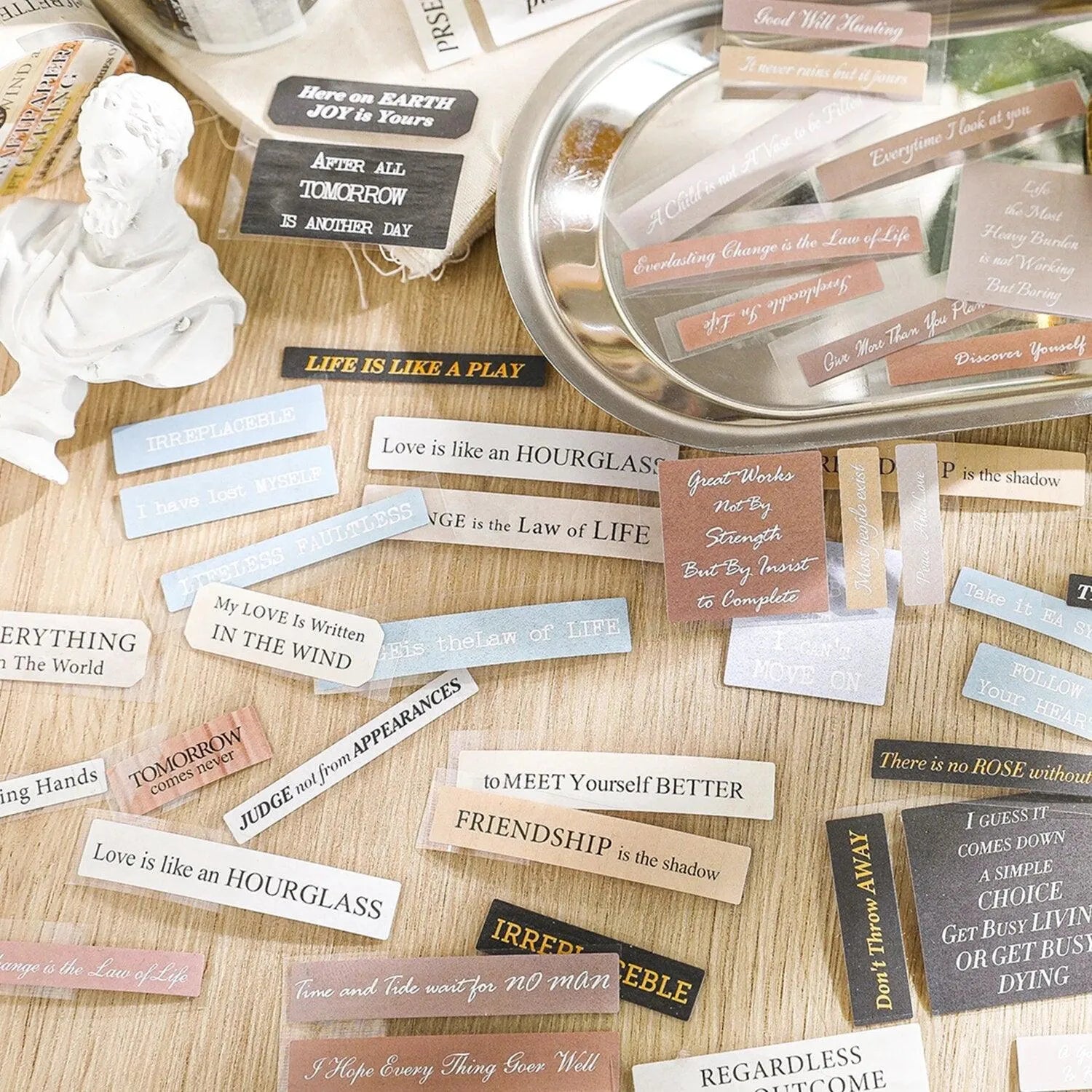 Vintage Quotes Washi Tape Rolls for Journaling & Scrapbooking - PaperWrld