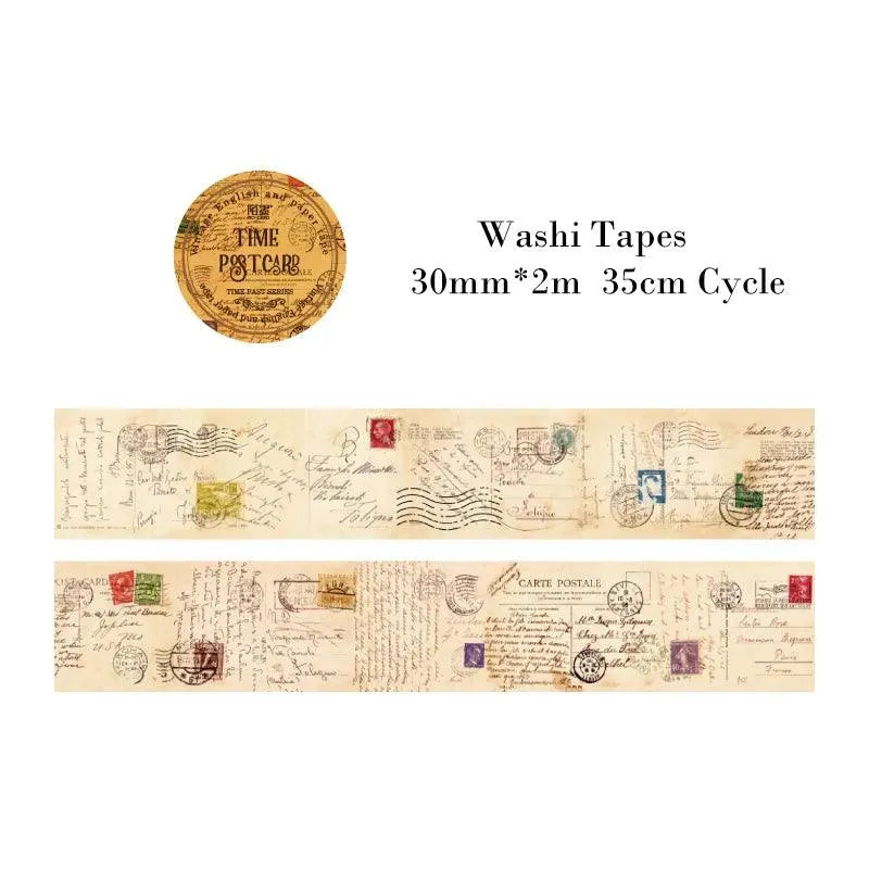 Timeless Narratives Washi Tape - Single Adhesive Rolls for Journaling & Scrapbooking - PaperWrld