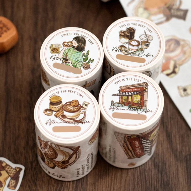 Afternoon Café Die-Cut Roll Stickers