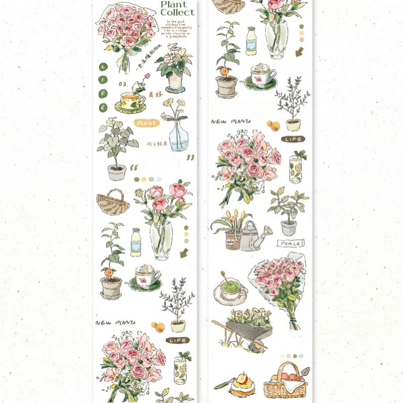 Cozy Café Life – Korean Aesthetic Washi Tape Roll