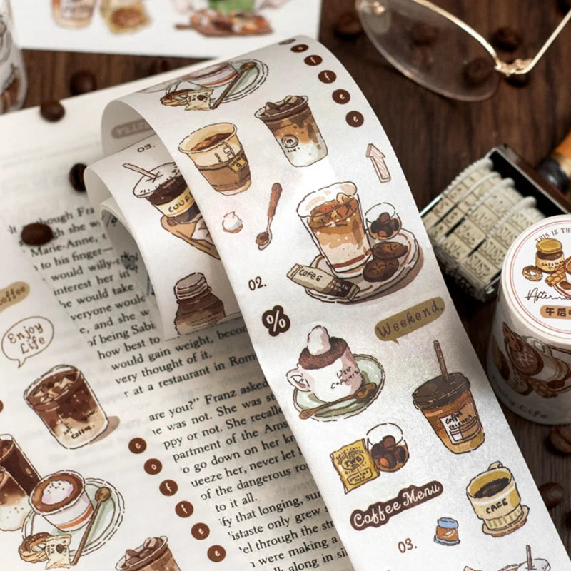Afternoon Café Die-Cut Roll Stickers