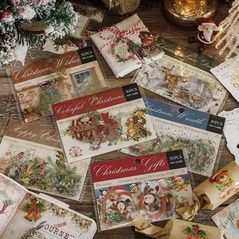 30 Pcs PET Christmas Stickers for Journaling & Scrapbooking - PaperWrld