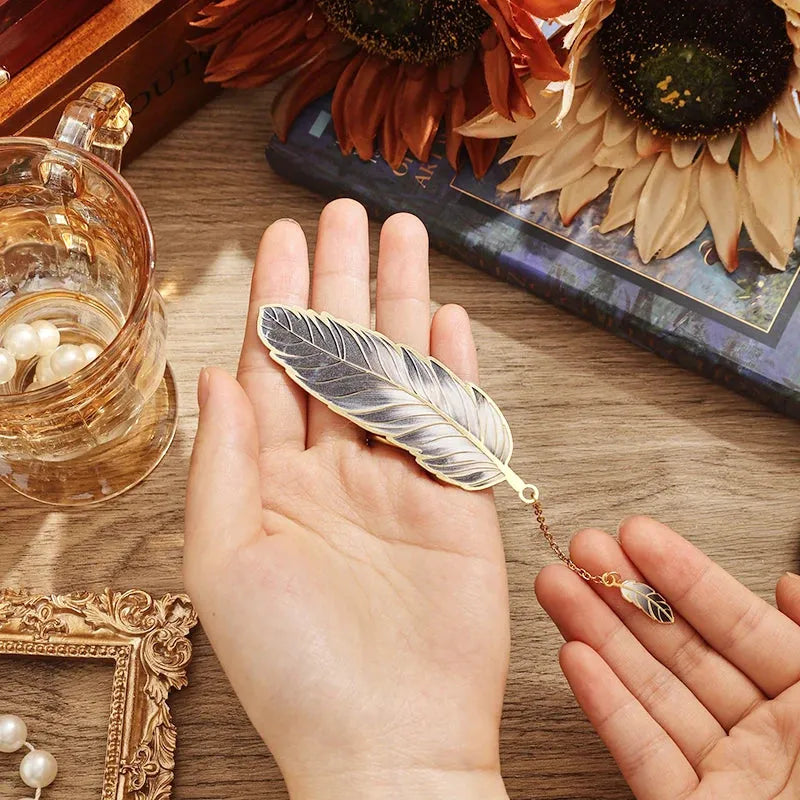 Fantasy Feather Metal Bookmark