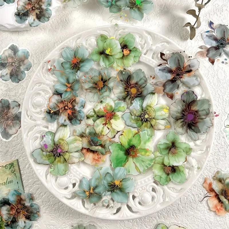 Blooming Fantasy PET Flower Sticker Pack