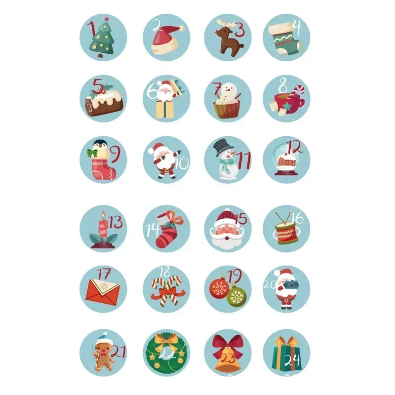 Advent Calendar Number Sticker Set