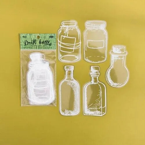 20Pcs Bottle PET Transparent Stickers for Journaling & Scrapbooking - PaperWrld