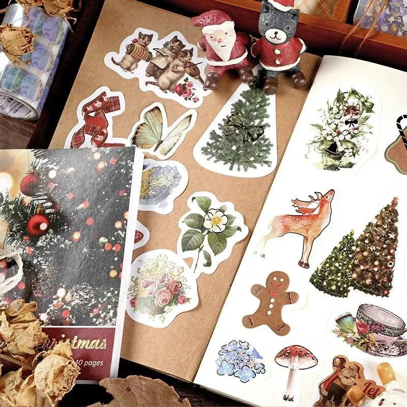 Merry Christmas Coated Paper Stickers Book for Journaling & Scrapbooking - PaperWrld