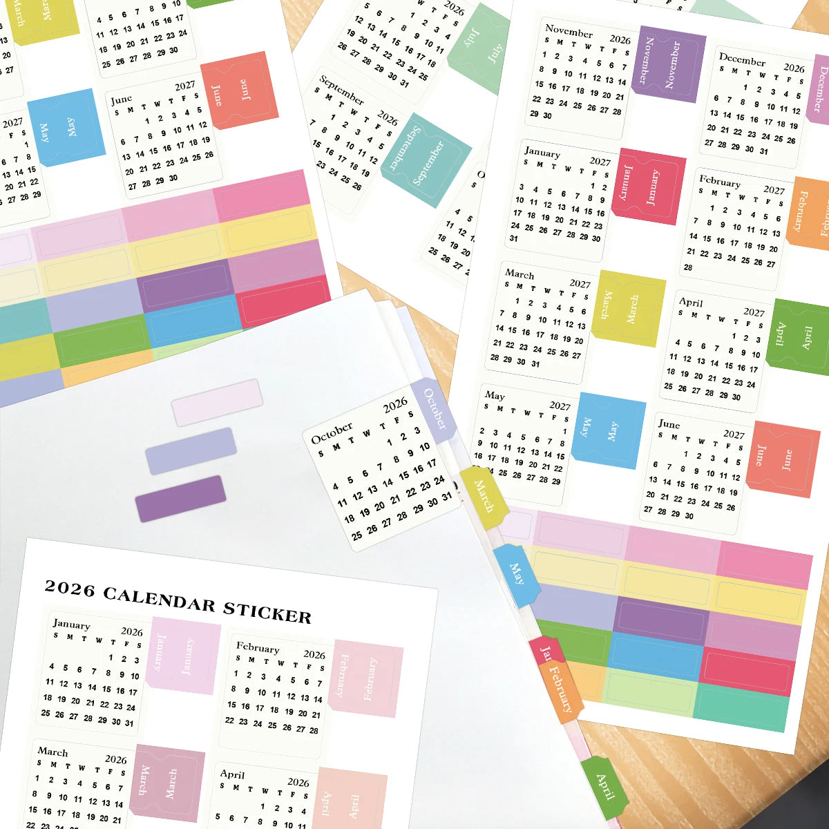 2026–2027 Mini Calendar Sticker Sheets
