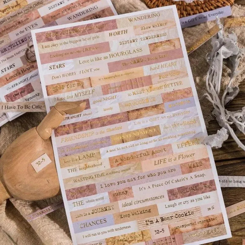 Vintage Quote Sticker Set - 4 Sheets per Pack