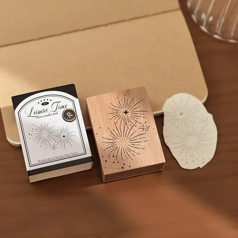 Leisure Time | Aesthetic Wooden Rubber Stamp Collection (8 Styles)