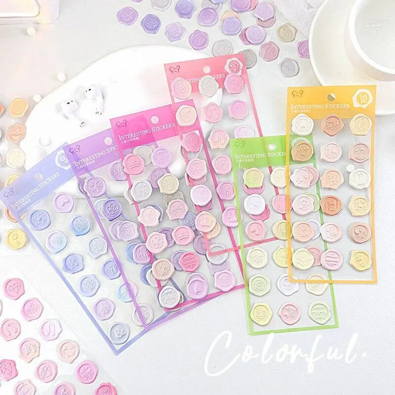 18 Pcs/Pack Adhesive Wax Seals - Vibrant Decorative Stickers for Journaling & Scrapbooking - PaperWrld