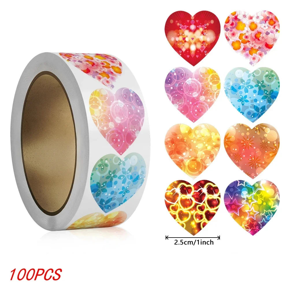 Heart Stickers on a Roll