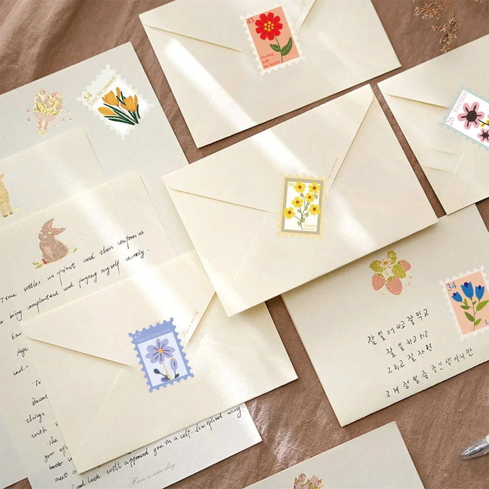 Botanical Postage Stamp Sticker Roll