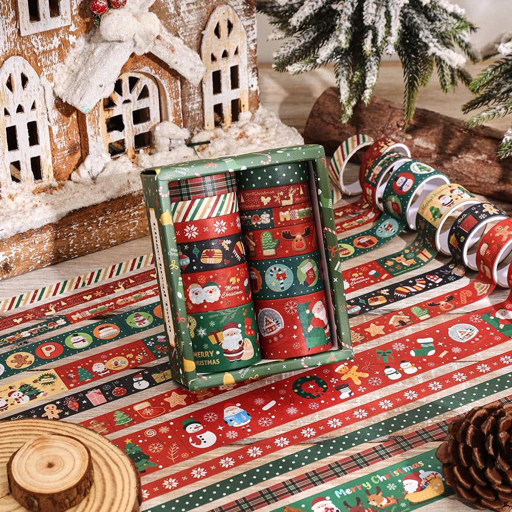 Vintage Christmas Magic – 12-Roll Washi Tape Set