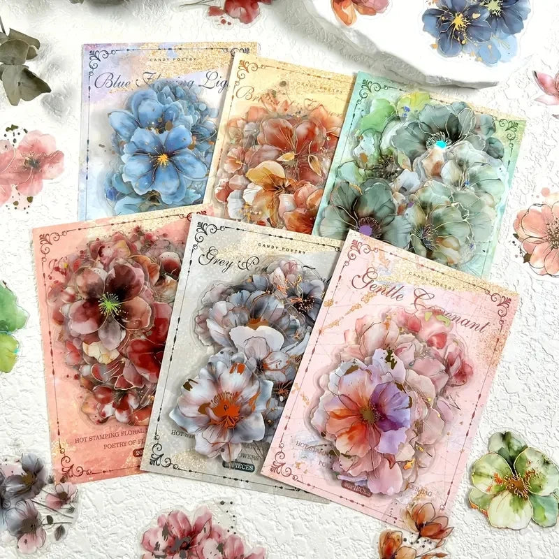 Blooming Fantasy PET Flower Sticker Pack