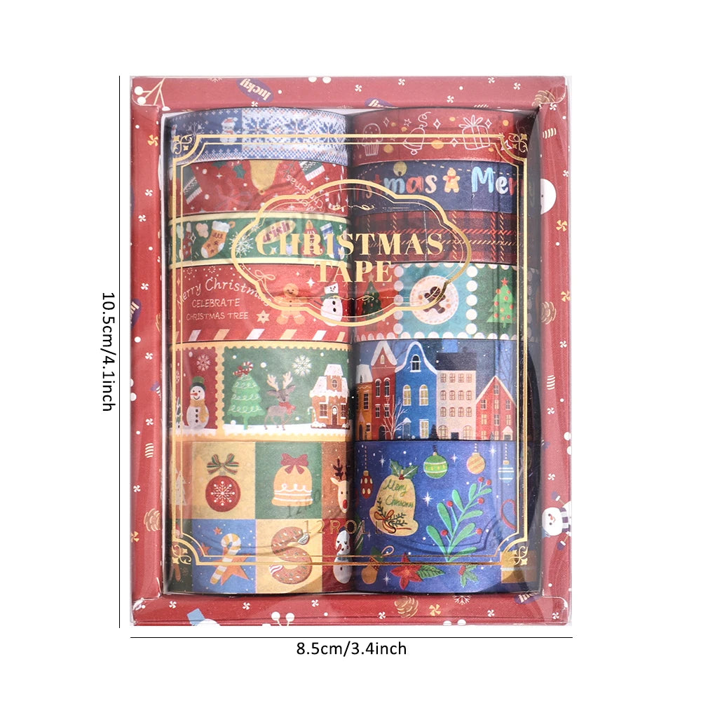 Vintage Christmas Magic – 12-Roll Washi Tape Set