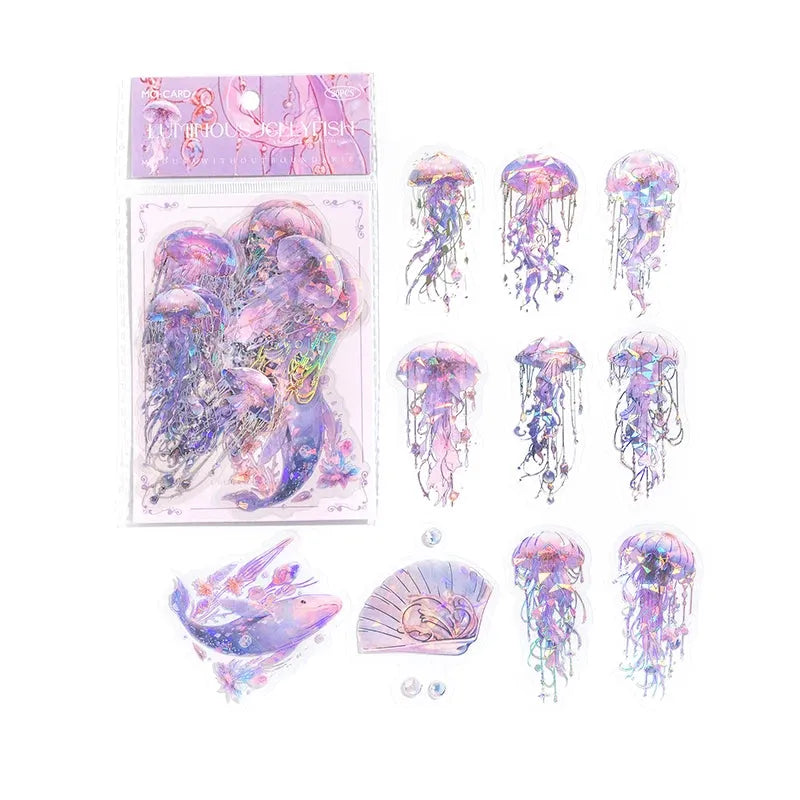 Holographic Jellyfish Sticker Pouch