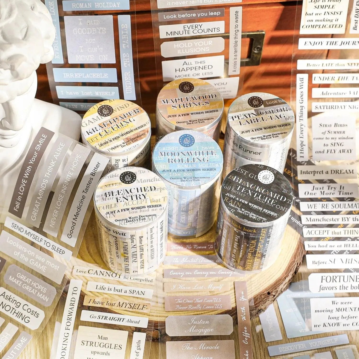 Vintage Quotes Washi Tape Rolls for Journaling & Scrapbooking - PaperWrld