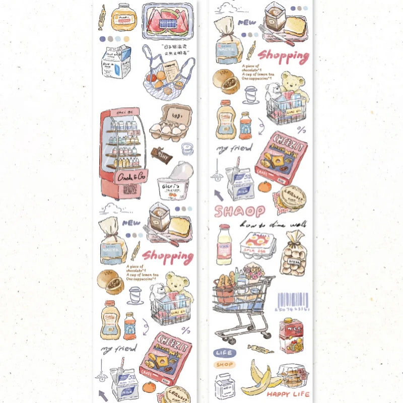 Cozy Café Life – Korean Aesthetic Washi Tape Roll
