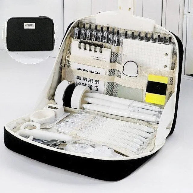 Creative Rigid Organizer Pencil Case with 8 Mesh Pockets for Journaling & Scrapbooking - PaperWrld